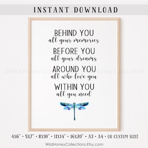 Inspirational Printable Quote, Dragonfly Art, Graduation Gift, Empowering Quote, Wall Decor, Printable Wall Decor, INSTANT DIGITAL DOWNLOAD