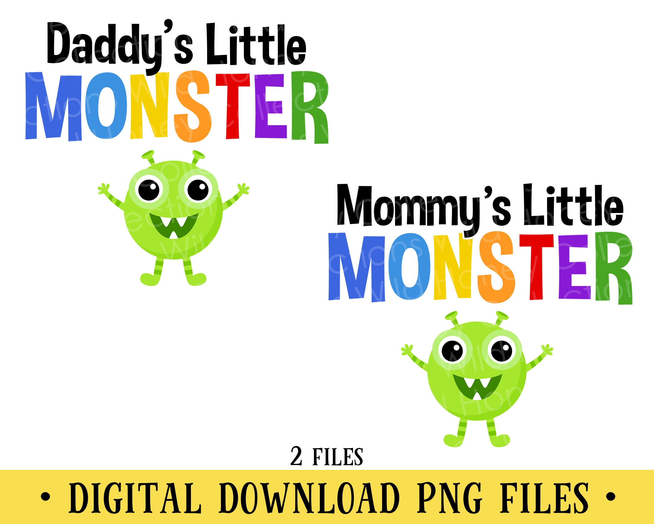 Daddy's/mommy's Little Monster PNG: Sublimation Graphics (digital