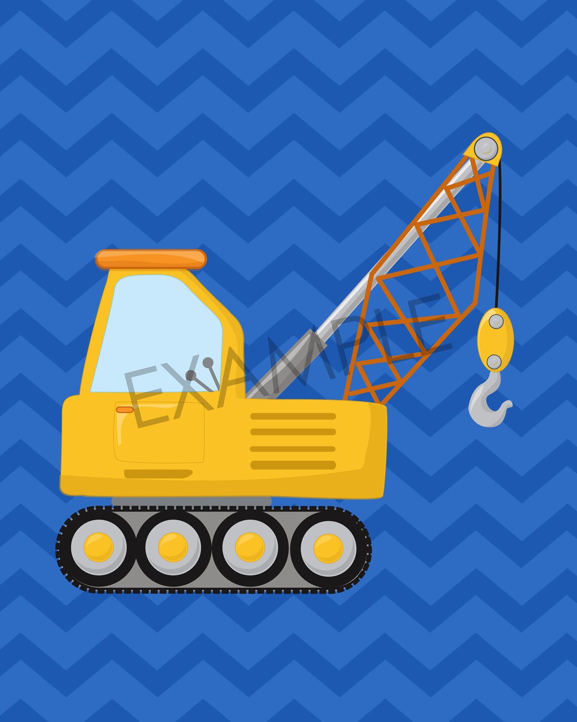 Construction Printables Heavy Equipment Vehicles Blue & - Etsy