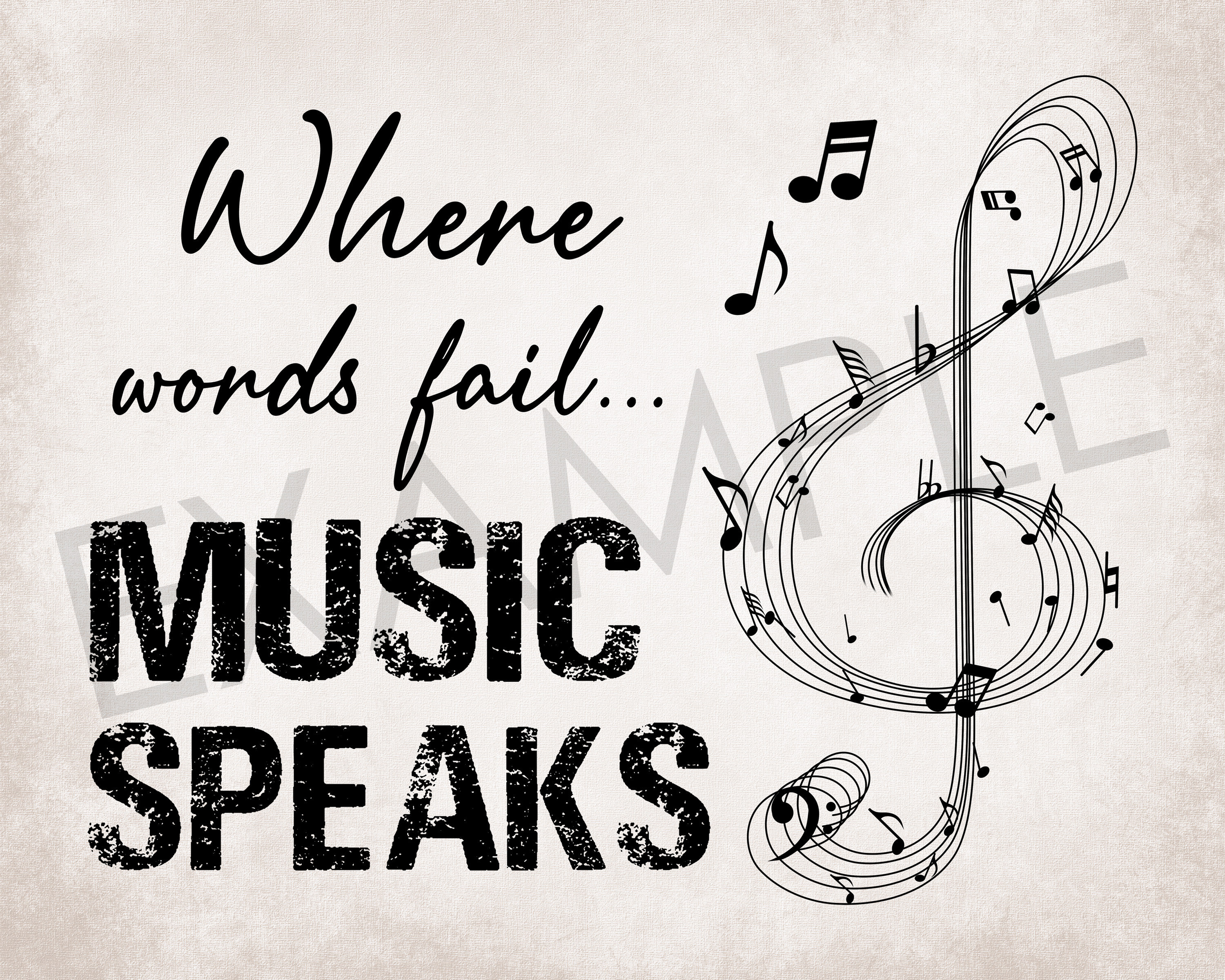 Inspirational Music Quote Printable Wall Decor Where Words - Etsy