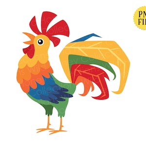 Rooster PNG File, Cute Rooster Clipart, Cartoon Rooster, Transparent File, Sublimation, Crafting, INSTANT DOWNLOAD