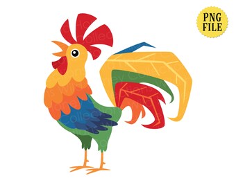 Rooster PNG File, Cute Rooster Clipart, Cartoon Rooster, Transparent File, Sublimation, Crafting, INSTANT DOWNLOAD