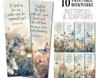 Printable Butterfly Bookmarks | Scriptures | DIGITAL DOWNLOAD