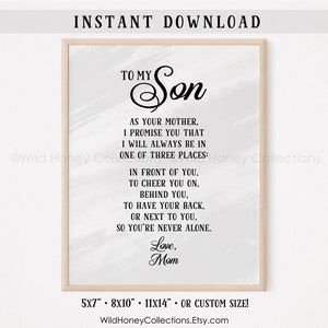 To My Son Printable Poem, Mother to Son Gift, Printable Wall Decor, Greeting Card, INSTANT DIGITAL DOWNLOAD