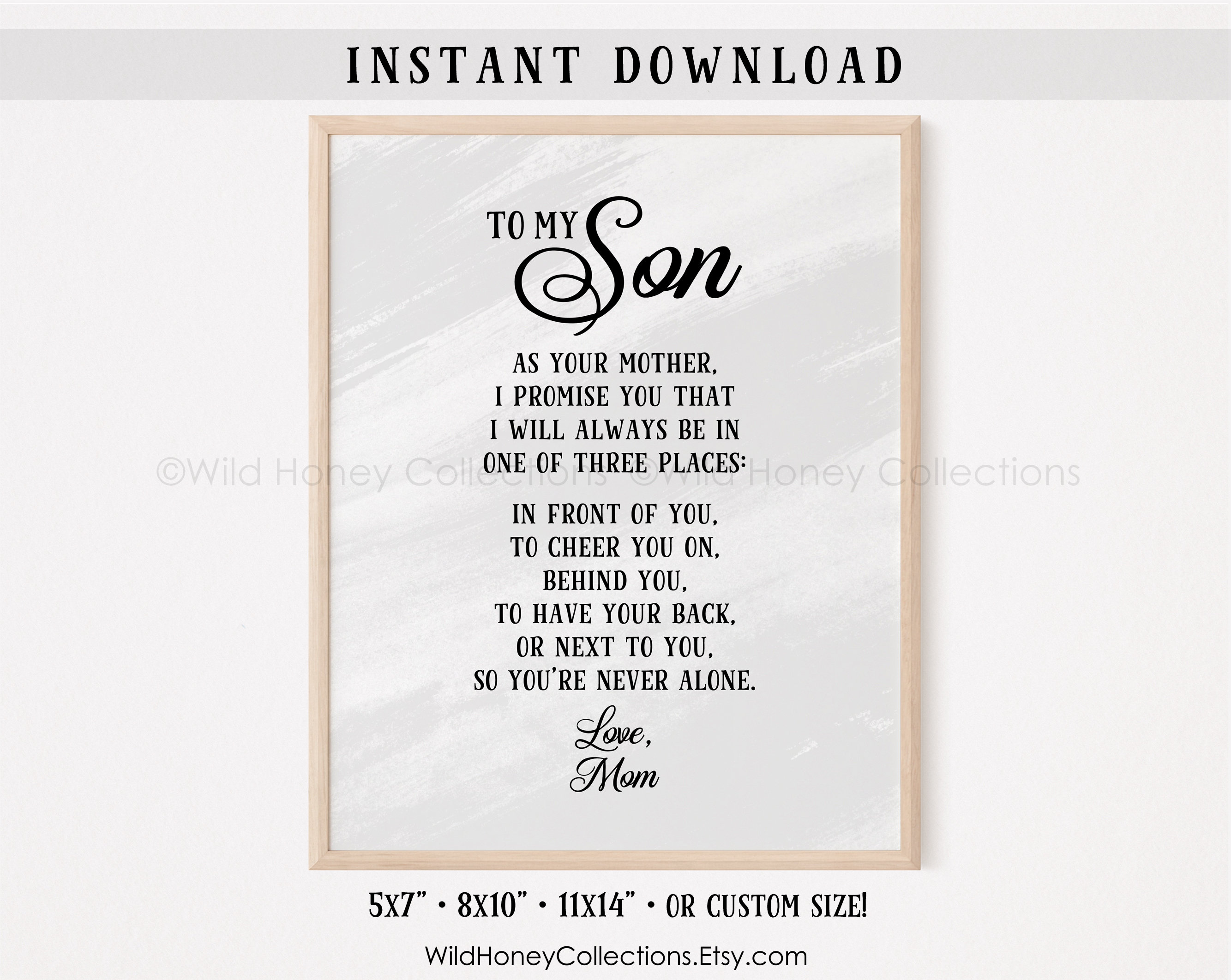 To My Son Printable Poem Mother to Son Gift Printable Wall image pic