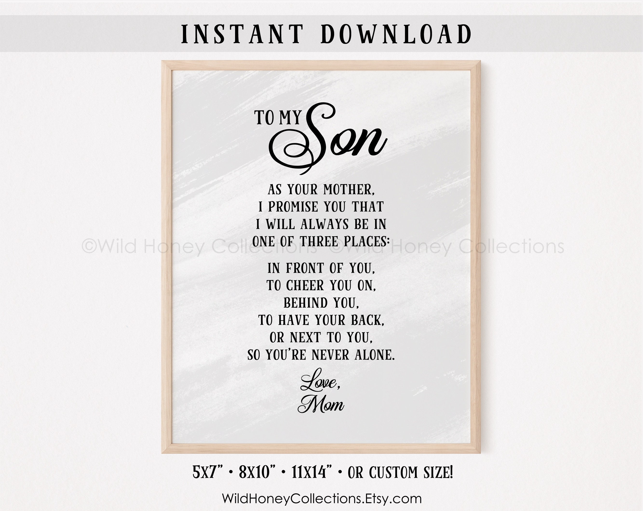 To My Son Printable Poem Mother to Son Gift Printable Wall image pic