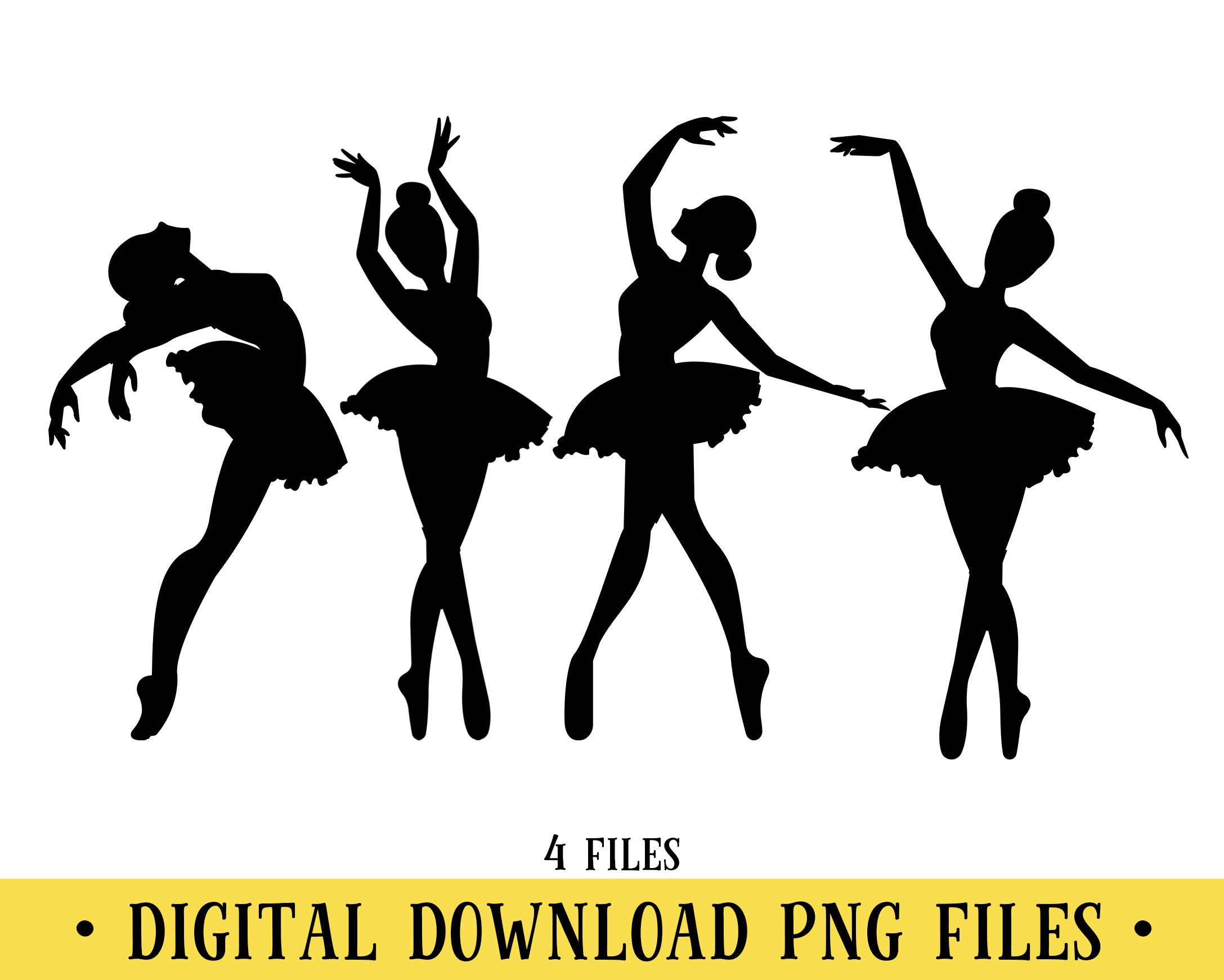 Archivos PNG de bailarina, silueta de bailarina, diseños de bailarina, DESCARGA INSTANTÁNEA