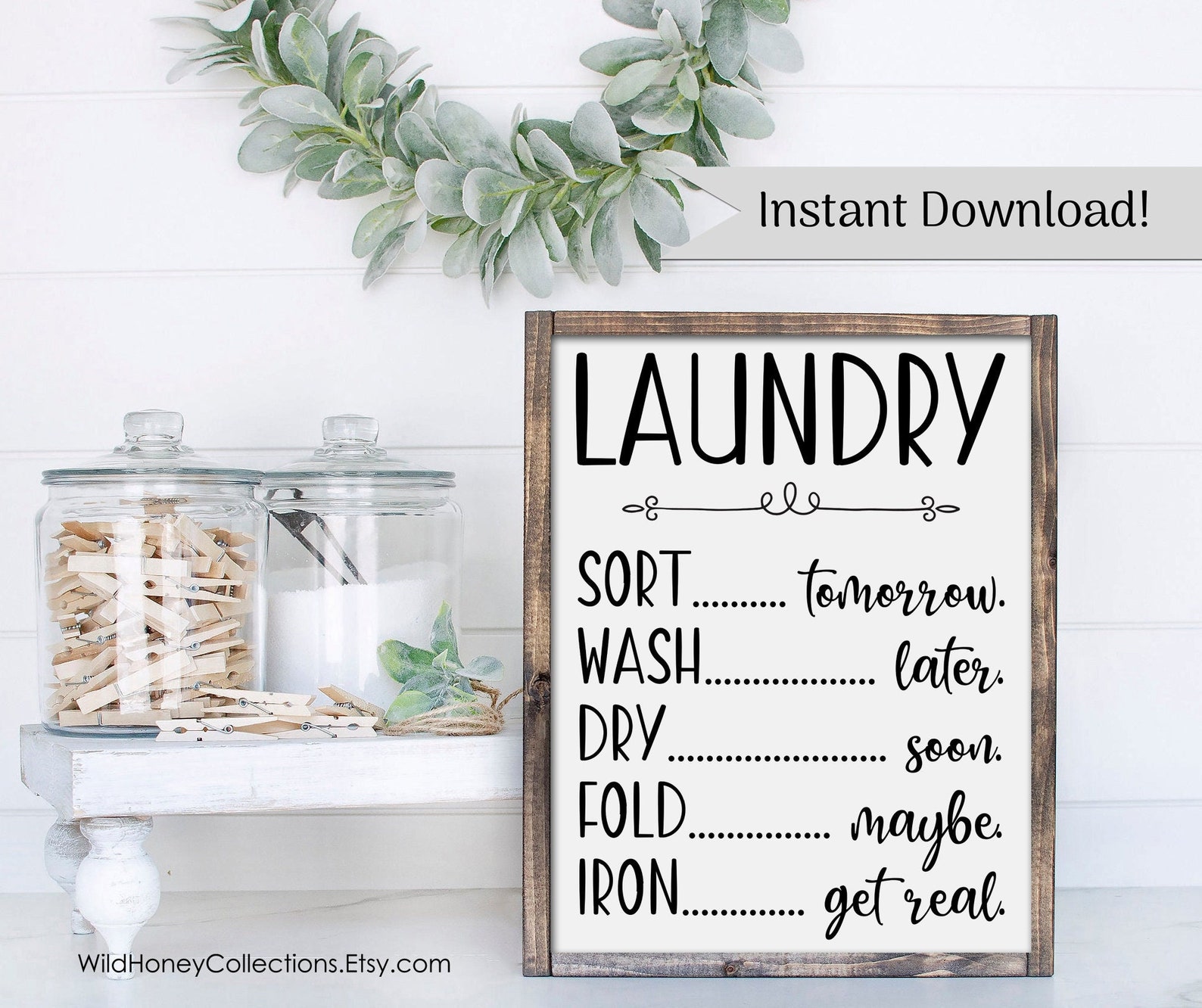 Laundry Room Decor Printable Laundry Room Sign Sort Wash Dry - Etsy