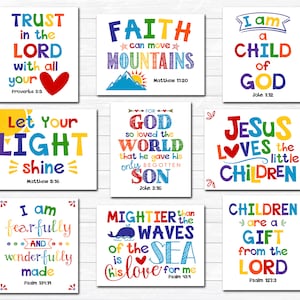 Christian Kids Room, Inspirational Printable Wall Art, Kids Room ...