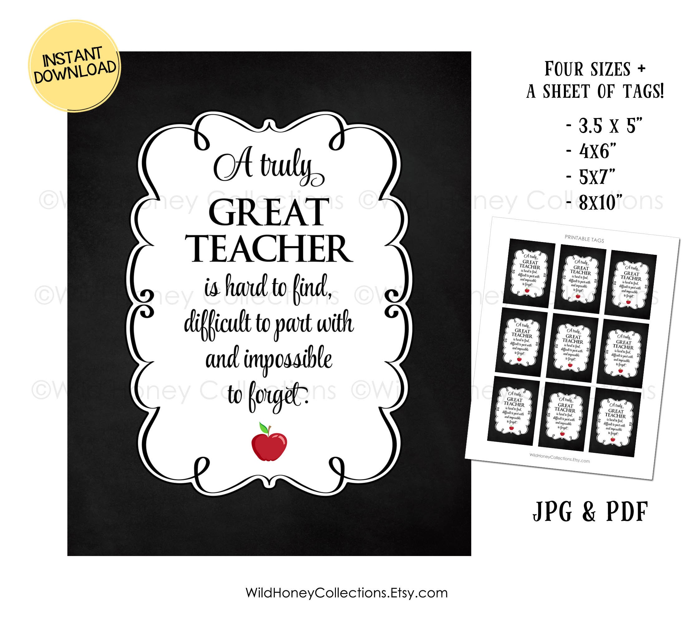 Printable Teacher Appreciation Gift A Truly Great Teacher is | Etsy