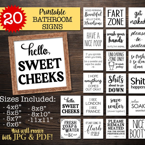 Bathroom Printable - Etsy