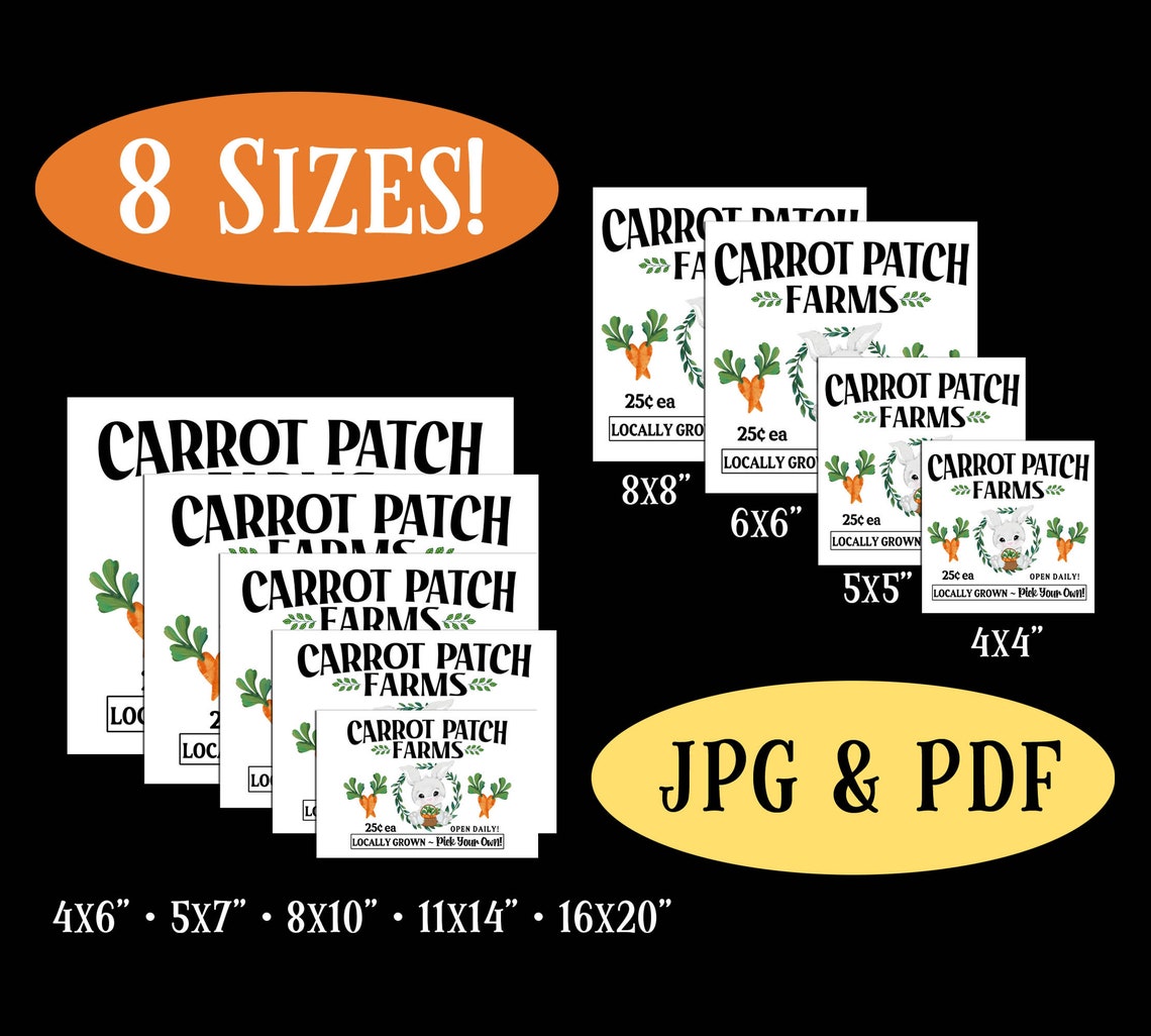 Carrot Patch Farms Printable Farmhouse Easter Decor Easter - Etsy
