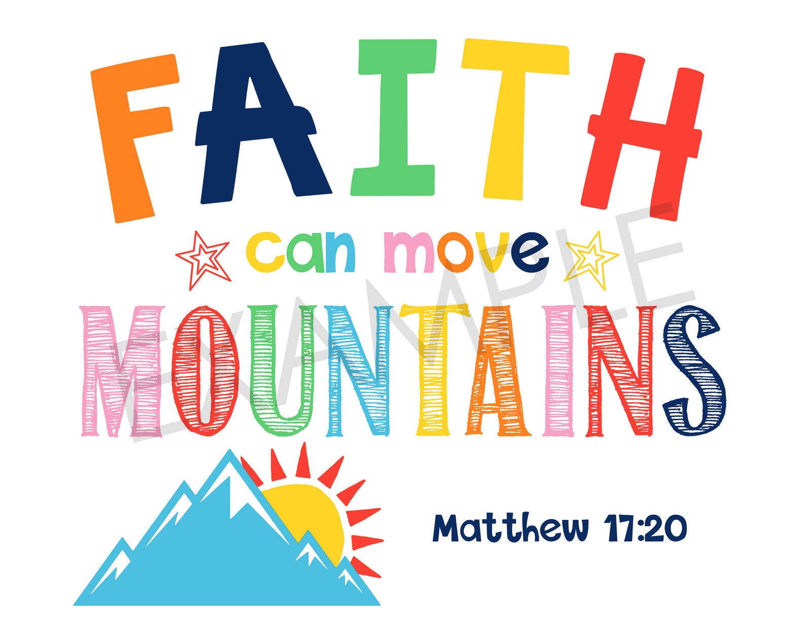 Christian Kids Room Inspirational Printable Wall Art Kids - Etsy