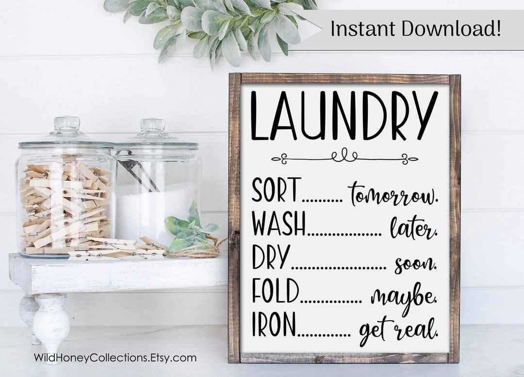 Laundry Room Decor, Printable Laundry Room Sign, Sort Wash Dry Fold ...