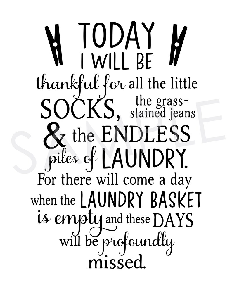 Laundry Room Printable Decor Thankful For Laundry Poem Etsy