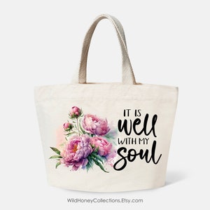 It is Well with my Soul, PNG File, Christian Song, Pink Peonies, Sublimation, INSTANT DOWNLOAD image 3