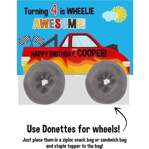 Printable Monster Truck Birthday Party Favor Topper Treat Bag Label ...