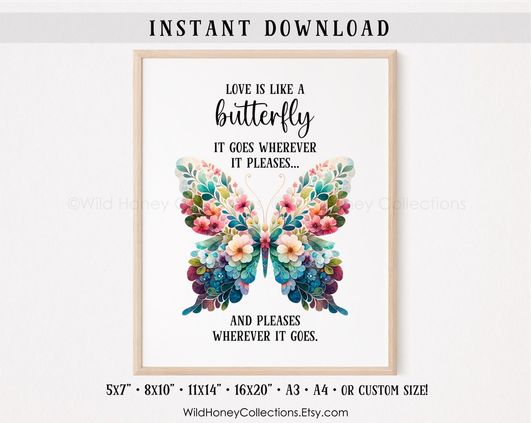 Butterfly Quote | Love is Like a Butterfly | Inspirational Printable ...