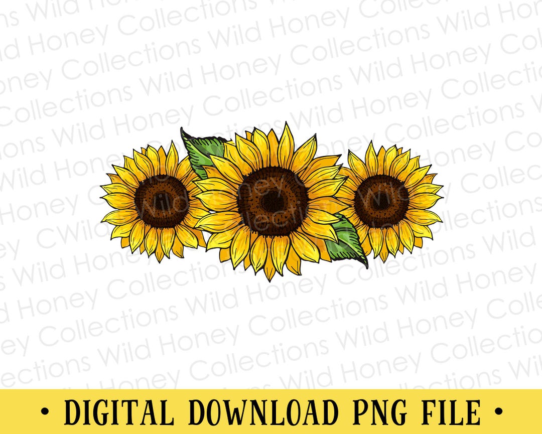 Zonnebloemen png-bestand, sublimatie, dtg, digitale DOWNLOAD - Etsy België, image size:1080x865