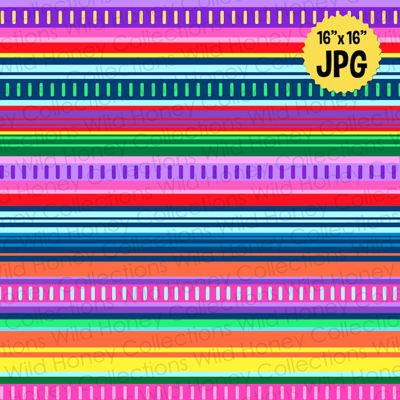 Puede incluir: Una impresi&oacute;n digital colorida con un patr&oacute;n repetitivo de rayas horizontales en varios tonos de azul, verde, amarillo, naranja, rosa y morado. La impresi&oacute;n mide 16 pulgadas por 16 pulgadas y es un archivo JPG.