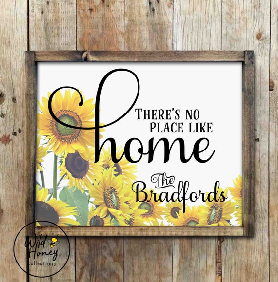 There's No Place Like Home Sunflower Farmhouse Printable | Etsy