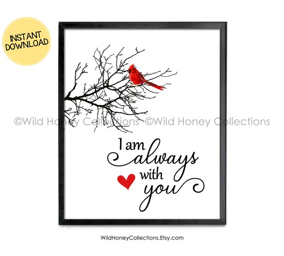 Primitive Cardinal in the Snow Memorial Loved One Poem Visitor Heaven Print 8x10