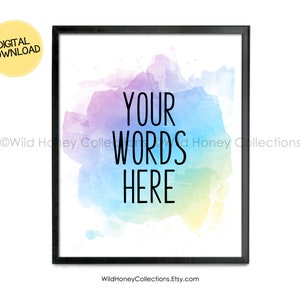 Your Words Here Custom Hummingbird Printable Choose Your Quote Choose Your Own Text Font Choice DIGITAL DOWNLOAD