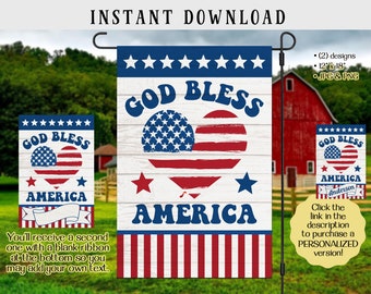 God Bless American, Patriotic Heart, PNG File, Sublimation, Independence Day, 4th of July, Instant Digital Download