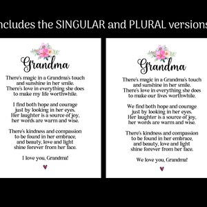 Grandma Poem, Gift for Grandma, Printable Decor, Printable Card ...