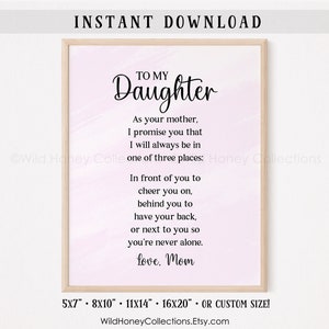 Aan mijn dochter, afdrukbaar gedicht, moeder tot dochter cadeau, afdrukbare wanddecoratie, INSTANT DIGITALE DOWNLOAD