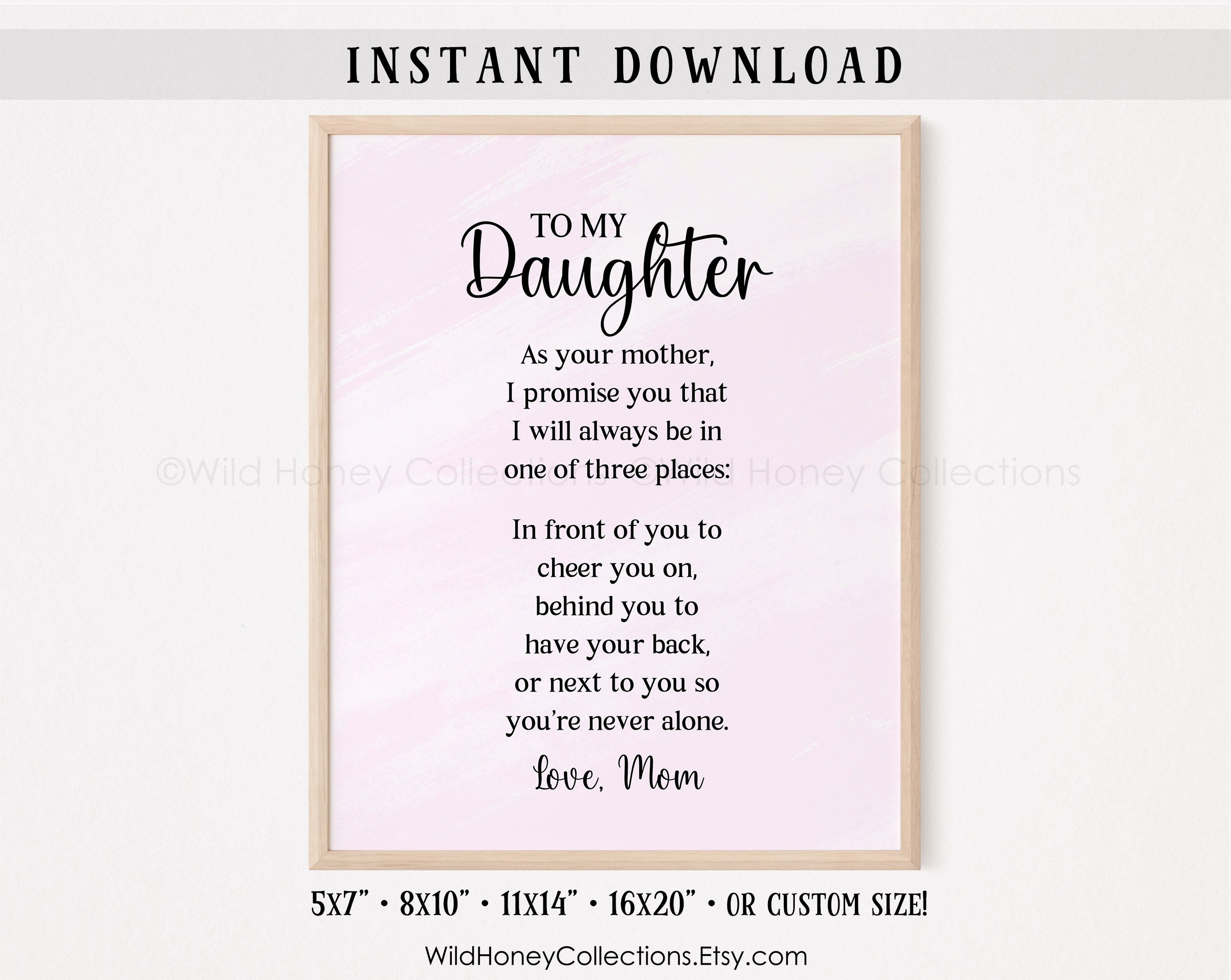 To My Daughter Poem Print: Mother Daughter Gift (digital Download) - Etsy  Finland, image size:2667x2123