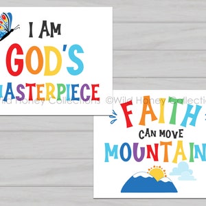 Kids Scripture Art, Printable Bible Verses, Sunday School Wall Decor ...