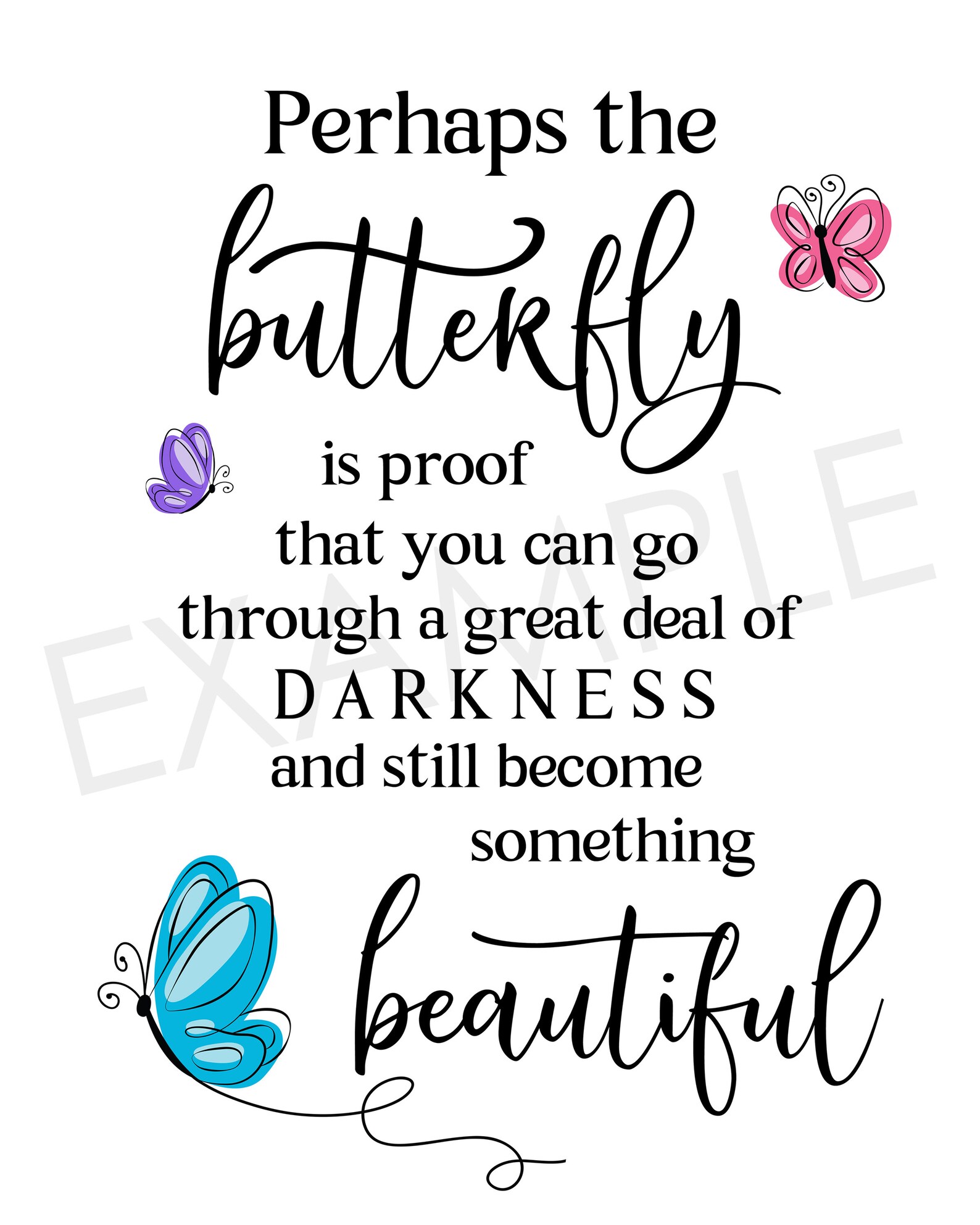 Butterfly Inspirational Printable Wall Decor Butterfly Quote Etsy