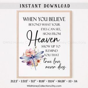 Sign From Heaven, Dragonfly, Love Never Dies, Grief, Mourning, Cardinal Messenger Sign, INSTANT DOWNLOAD