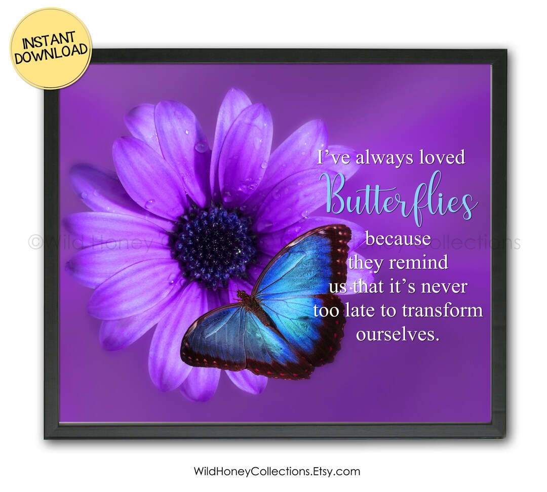 Butterfly Wall Art Printable Butterfly Photo Inspirational - Etsy