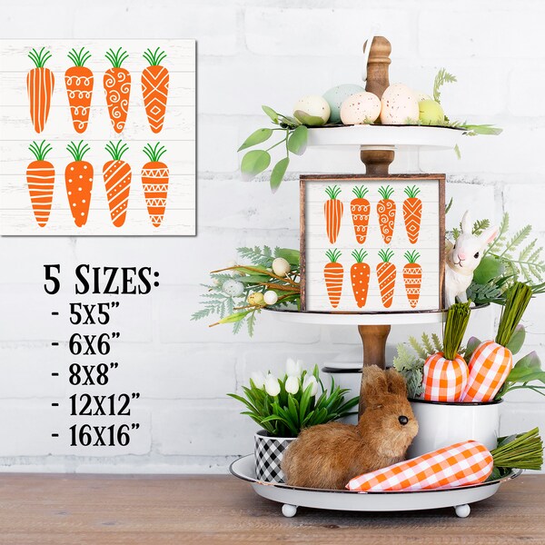 Decorative Whimsical Carrots, Printable Farmhouse Easter Decor, Cute Carrots, Spring Decor, DIGITAL DOWNLOAD