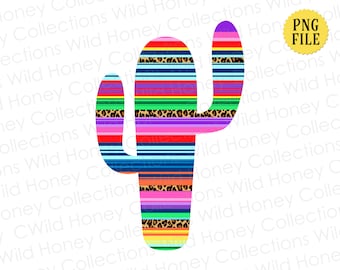 Leopard Serape Cactus, PNG File, Cacti, Cactus Sublimation, Serape Cactus Sublimation, INSTANT DOWNLOAD