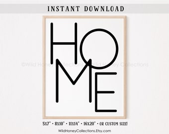 HOME, Printable Wall Art, Farmhouse Decor, Instant DIGITAL DOWNLOAD