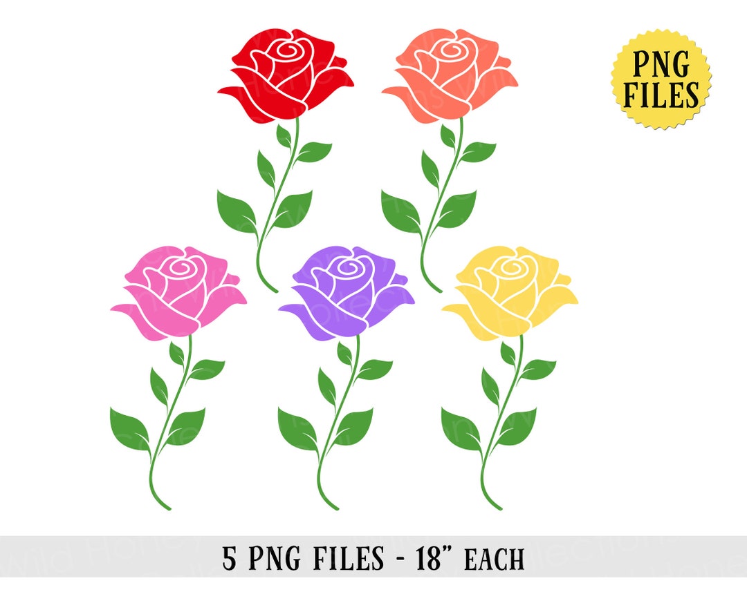 Roses, PNG Files, 5 Files, 18