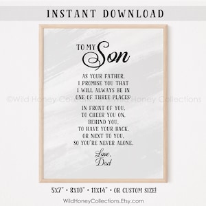A mi hijo poema imprimible, regalo de padre a hijo, decoración de pared imprimible, tarjeta de felicitación, DESCARGA DIGITAL INSTANTE