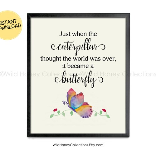 Butterfly Wall Art Printable Butterfly Photo Inspirational Etsy
