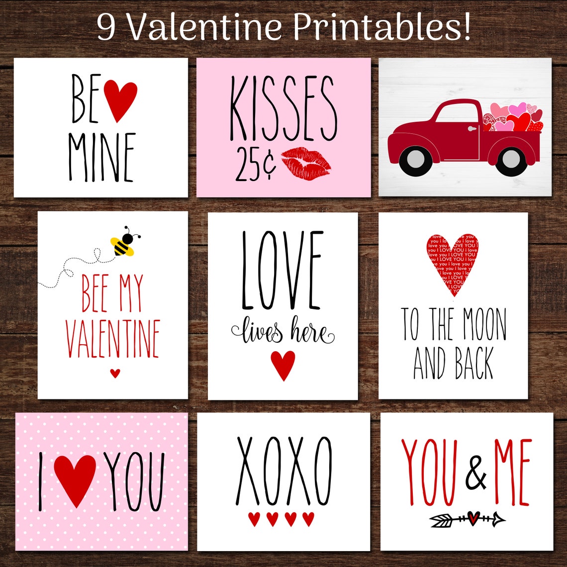 Printable Farmhouse Valentine Decor Tiered Tray Decor | Etsy