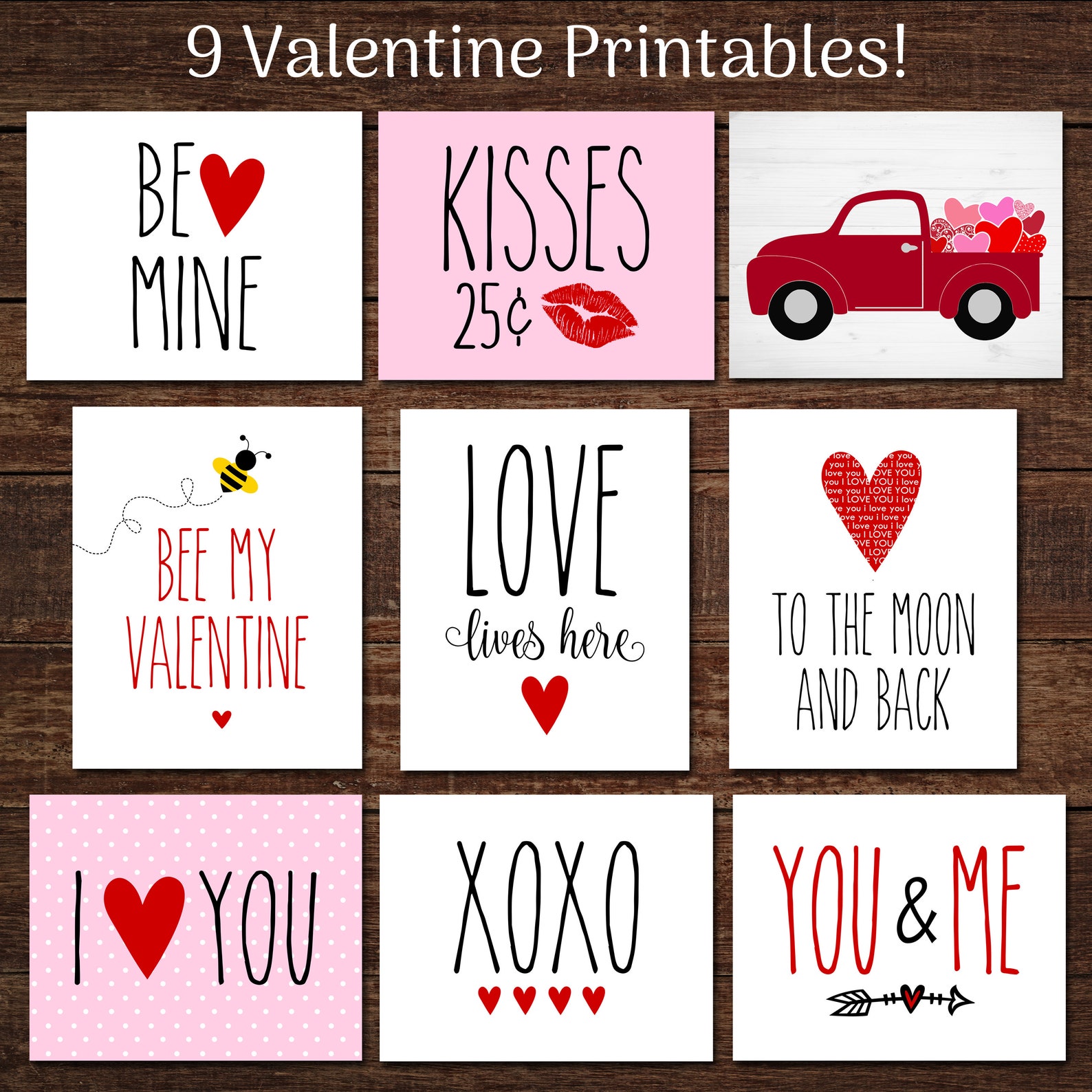 Printable Farmhouse Valentine Decor Tiered Tray Decor | Etsy