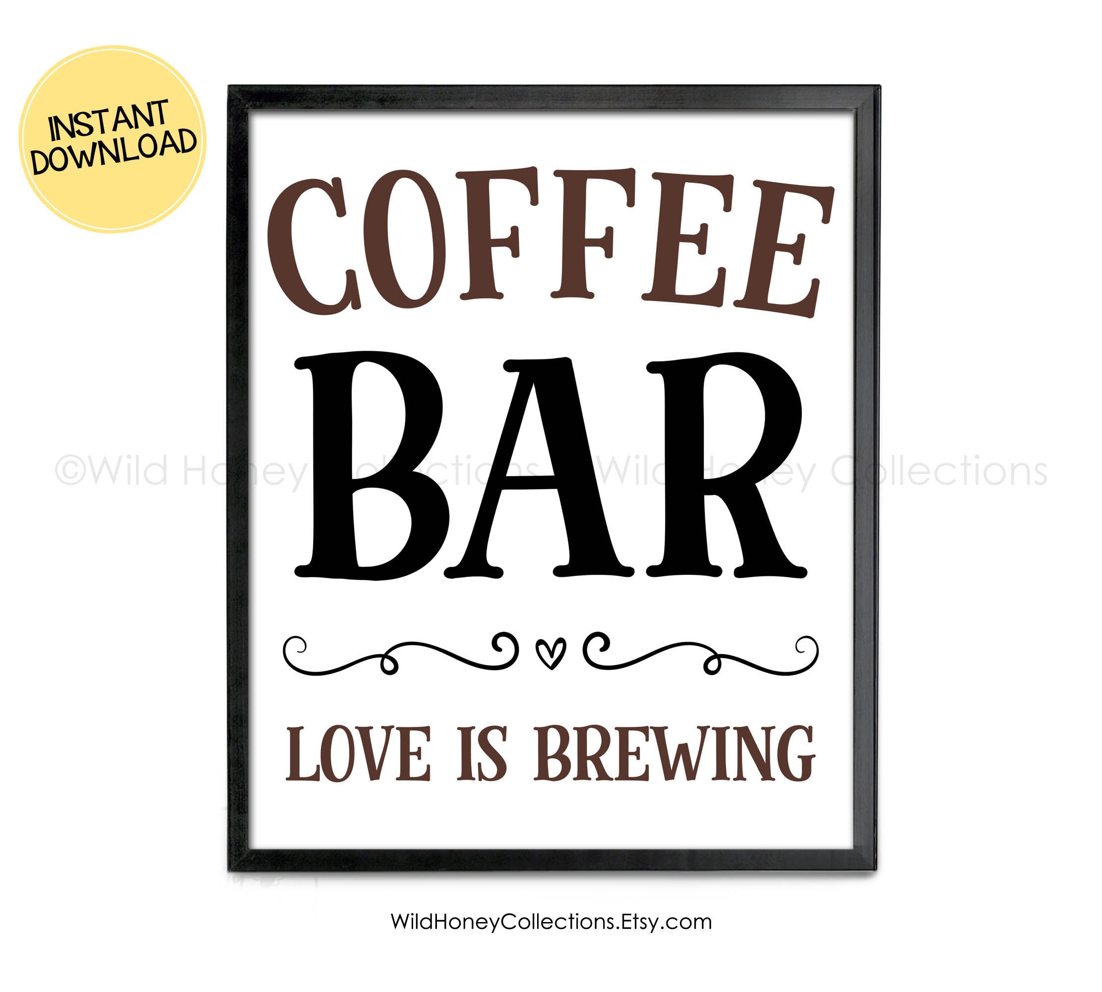 Coffee Bar Printable Coffee Sign Farmhouse Coffee Decor | Etsy