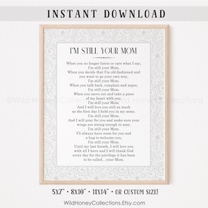 Ainda sou sua mãe, presente para filha, presente para filho, presente para crianças, poema para impressão, DOWNLOAD DIGITAL INSTANTÂNEO