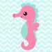 Sea Life Printable Kids Bathroom Wall Art Pink &amp; Sea Foam or - Etsy