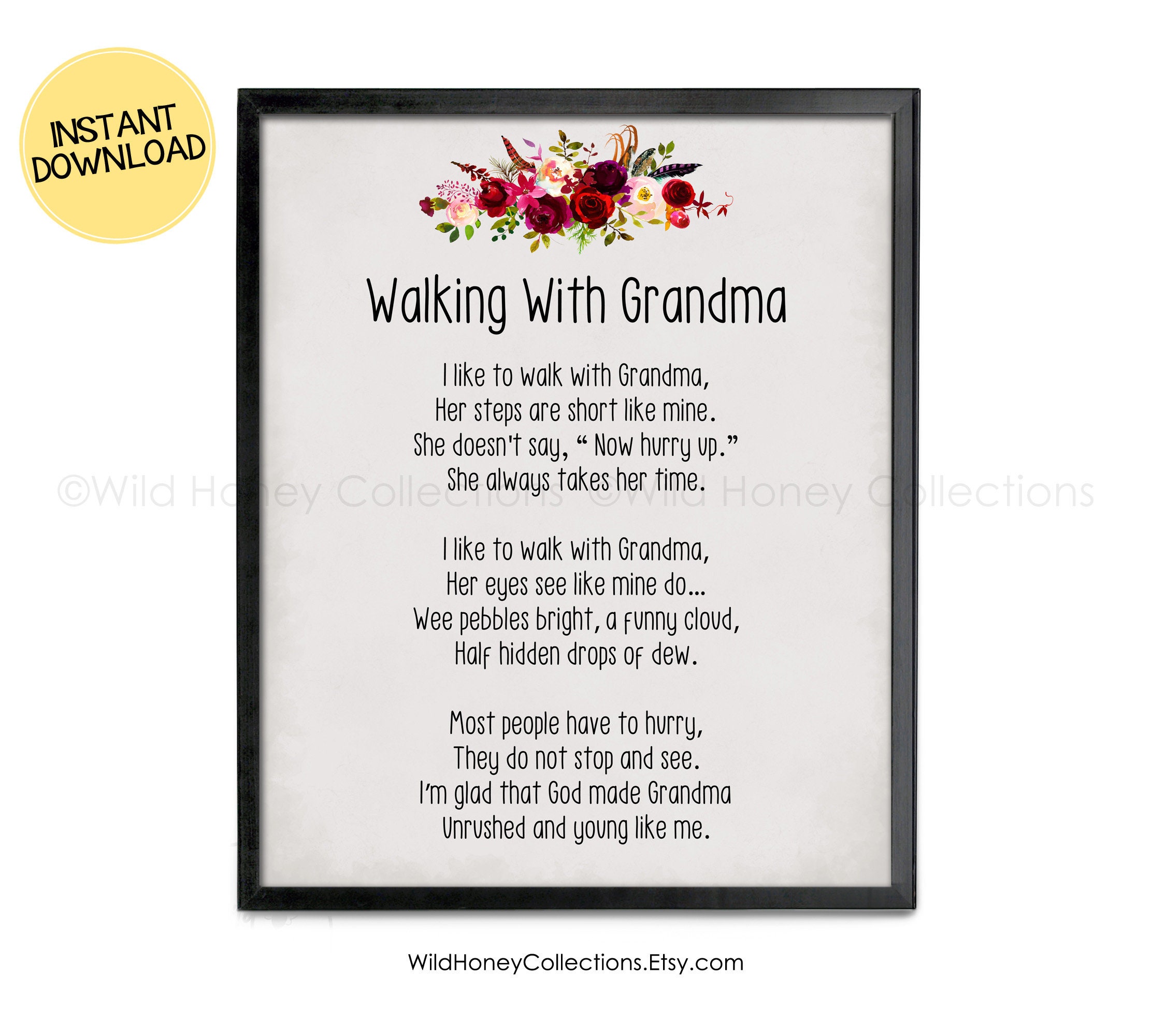 Wall Décor Wall Hangings Gift for Grandma Mimi Walking With Grandma