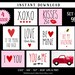 Printable Farmhouse Valentine Decor, Tiered Tray Decor, Kisses, You ...