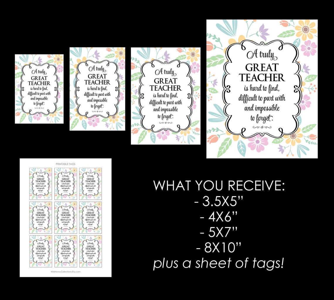 Printable Teacher Appreciation Gift A Truly Great Teacher is | Etsy