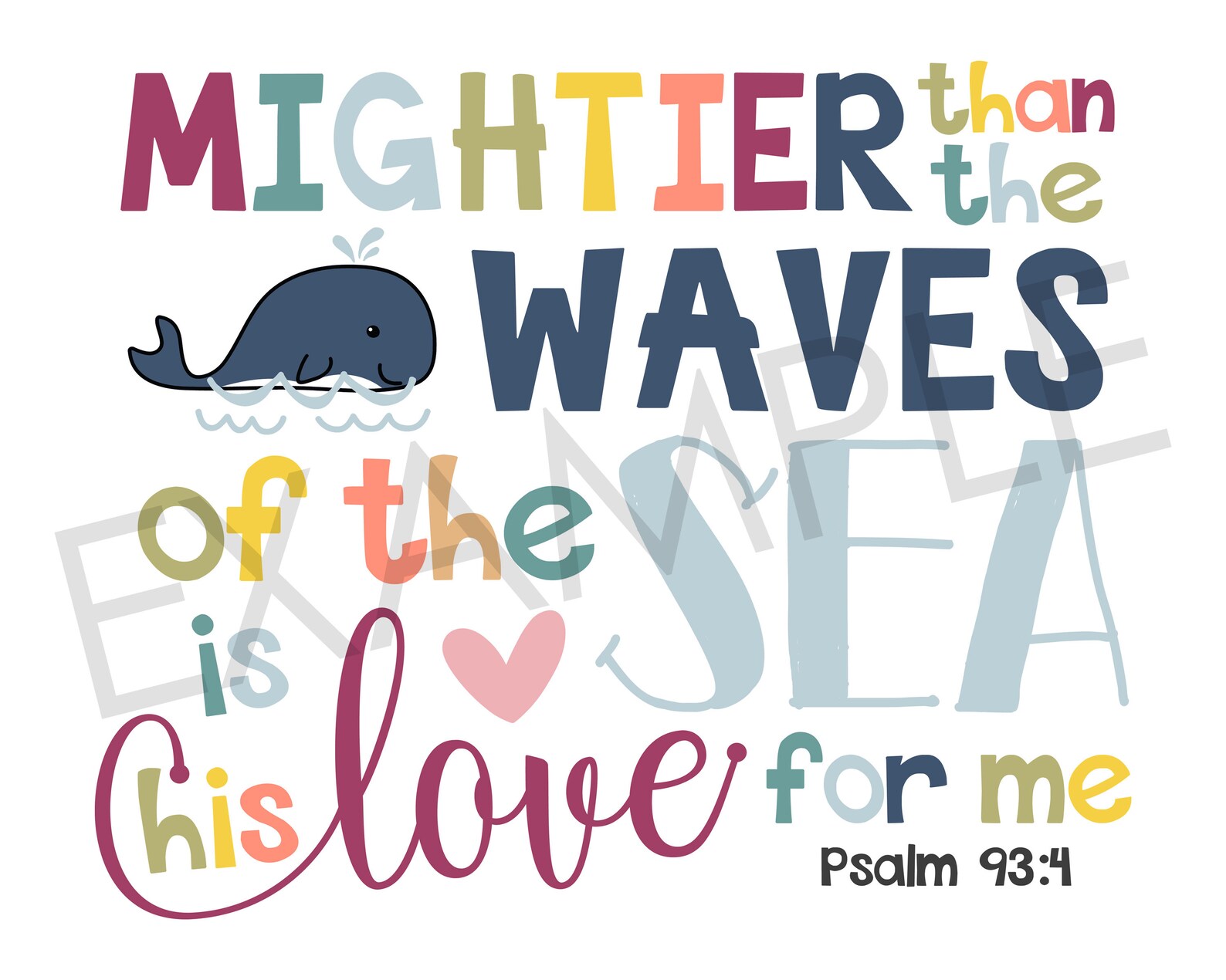 Christian Kids Room Inspirational Printable Wall Art Muted - Etsy